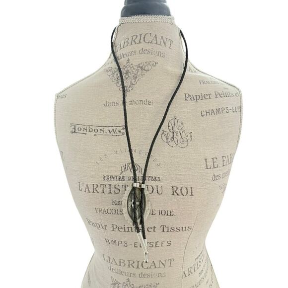 Men’s‎ Vintage Oval Clear Stone Bolo Tie Western Cowboy Southwest - Picture 8 of 8